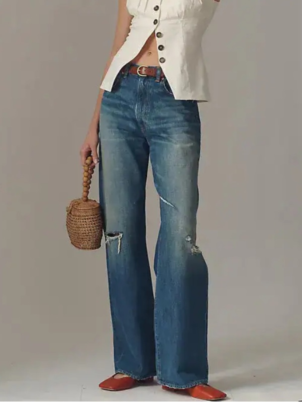 Denimist Teri Mid-Rise Wide-Leg Jeans in Apsley | 31 NWT
